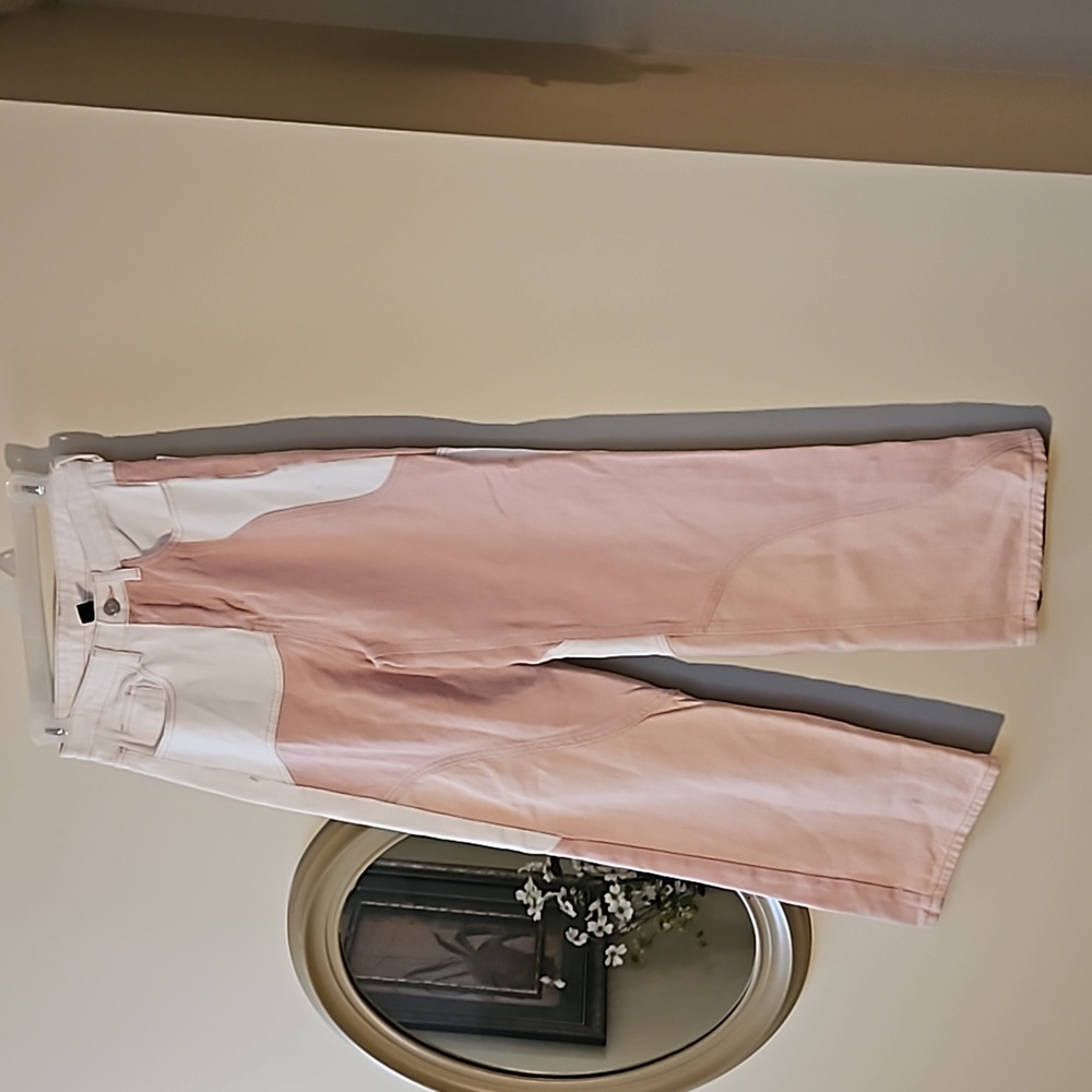 Cider Women High Rise Two-Tone Pink and White Jeans